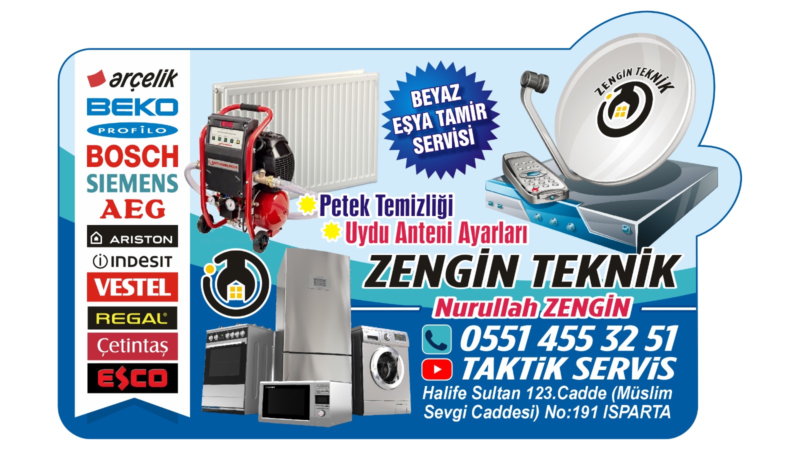 Gelendost Beyaz Eşya Servisi-0 551 455 32 51-ZENGİN TEKNİK